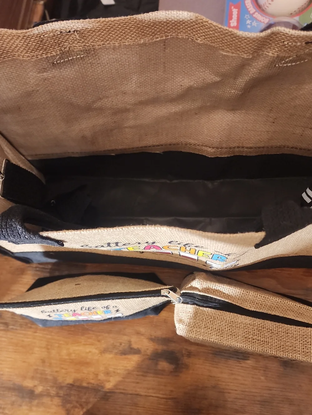 Teacher Pattern Tote Bag With Shoulder Strap & MakeUp Bag( Large&small) Portable